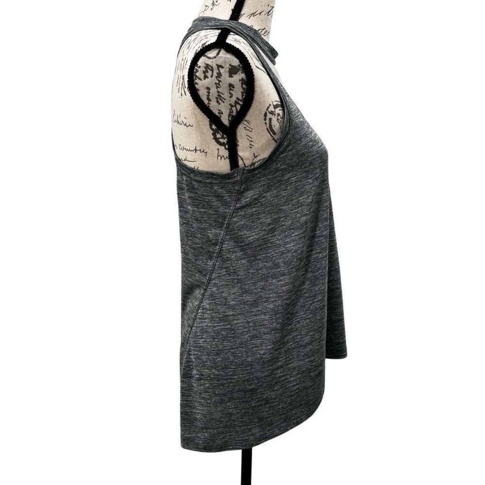 Athleta Utopia Mesh Racer Back Tank Top Grey Heather Size Small - Picture 3 of 7